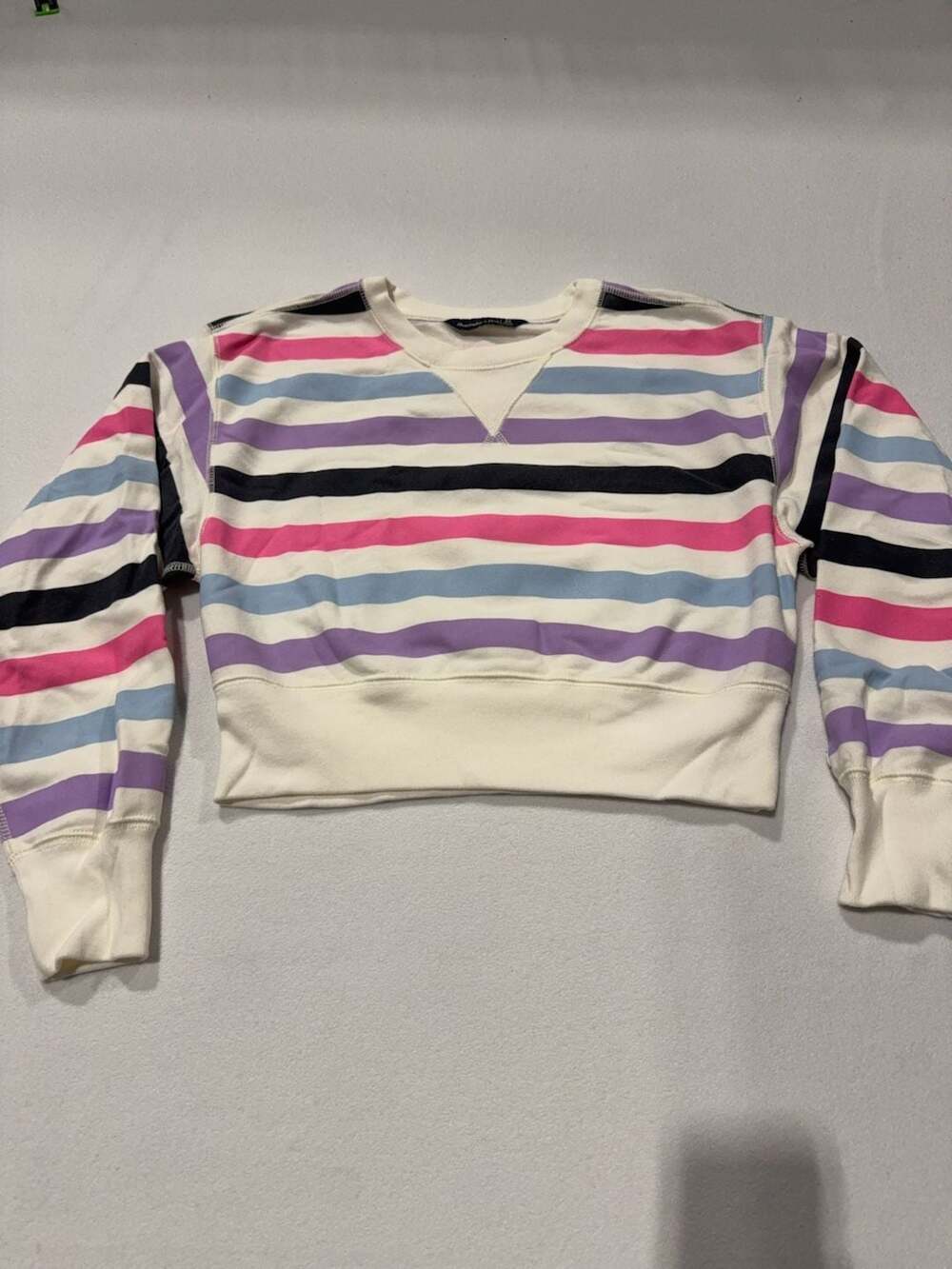 Abercrombie & Fitch Striped Cropped Sweatshirt Size XS